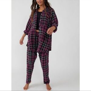 💜 NWT Free People Plaid About You Pants 💜Black Combo MSRP $ 88